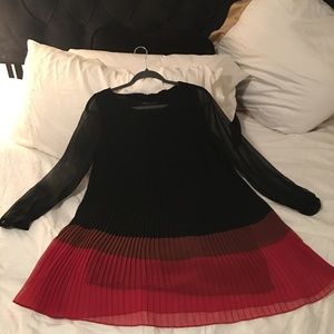 French Connection pleated shift dress without belt